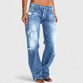 Nina elegant wide-leg flare jeans with low-rise waist