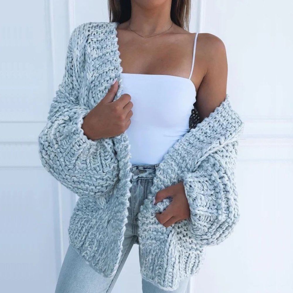 Yvanderliah - Chunky Knit Layering Cardigan