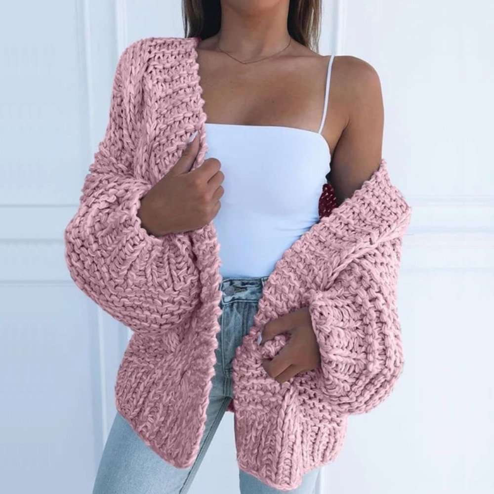 Yvanderliah - Chunky Knit Layering Cardigan