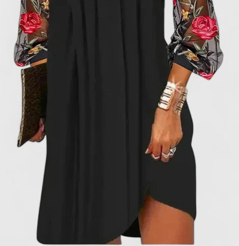 Sophie | Sophisticated Sheer Sleeve Mini Dress