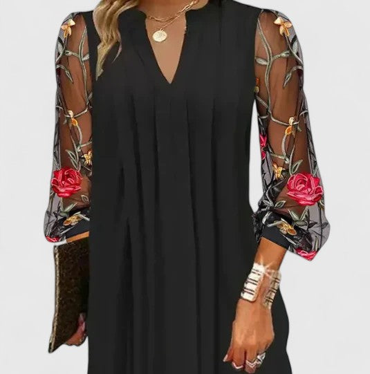 Sophie | Sophisticated Sheer Sleeve Mini Dress