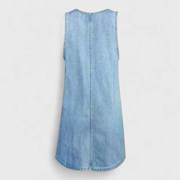 Dominique - Classic Denim Midi Dress