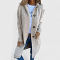 Dia longline buttoned knit cardigan with deep functional pockets