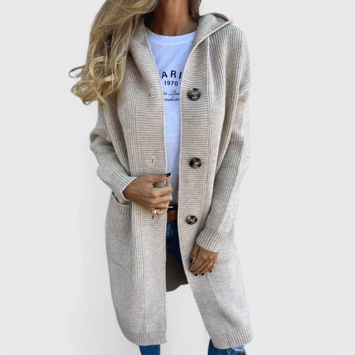 Dia - Longline Buttoned Knit Cardigan