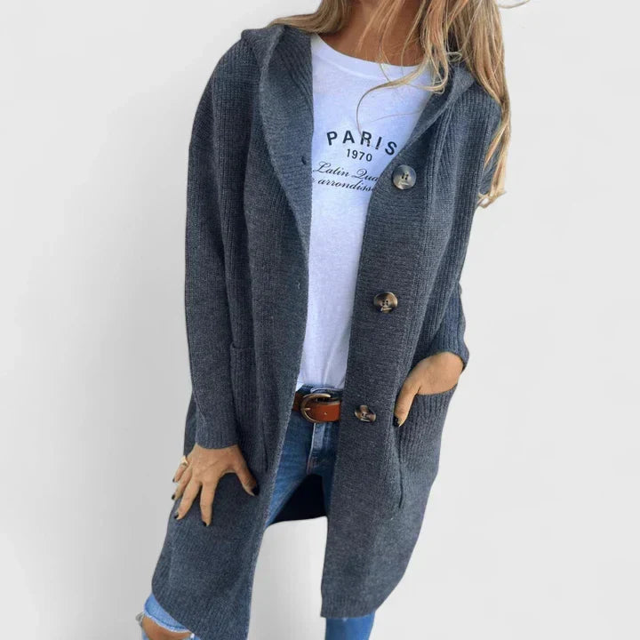 Dia - Longline Buttoned Knit Cardigan