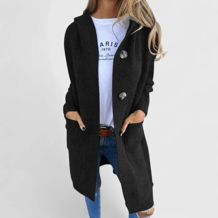 Dia - Longline Buttoned Knit Cardigan