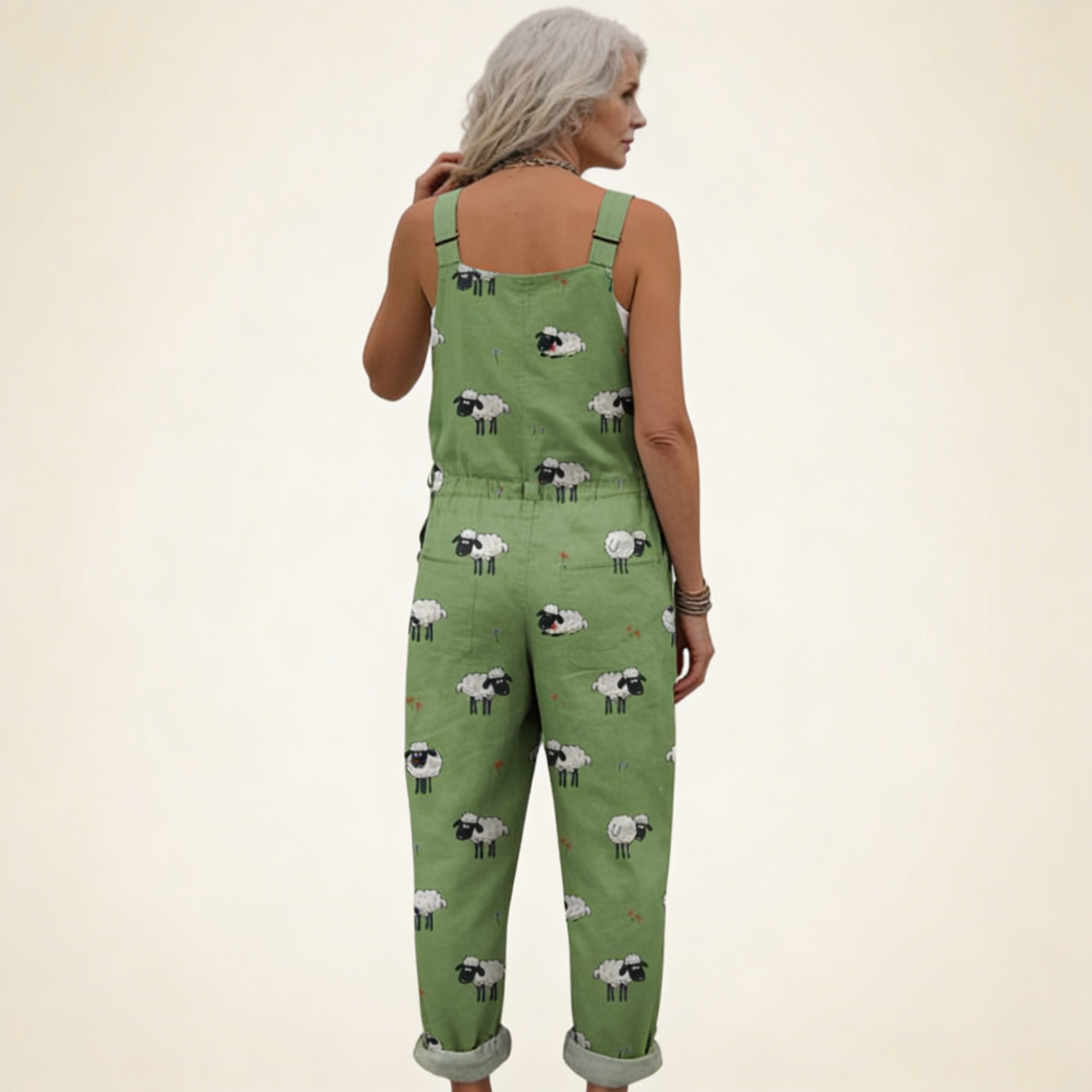 Camille - Tender Green Boho Overalls