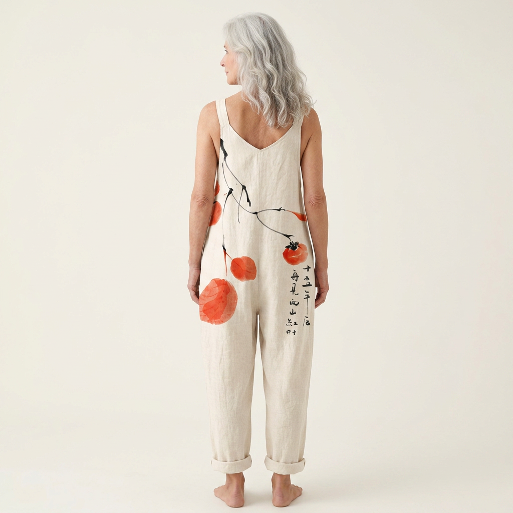 Elodie - Luminous Artistic Coral Touch Overalls