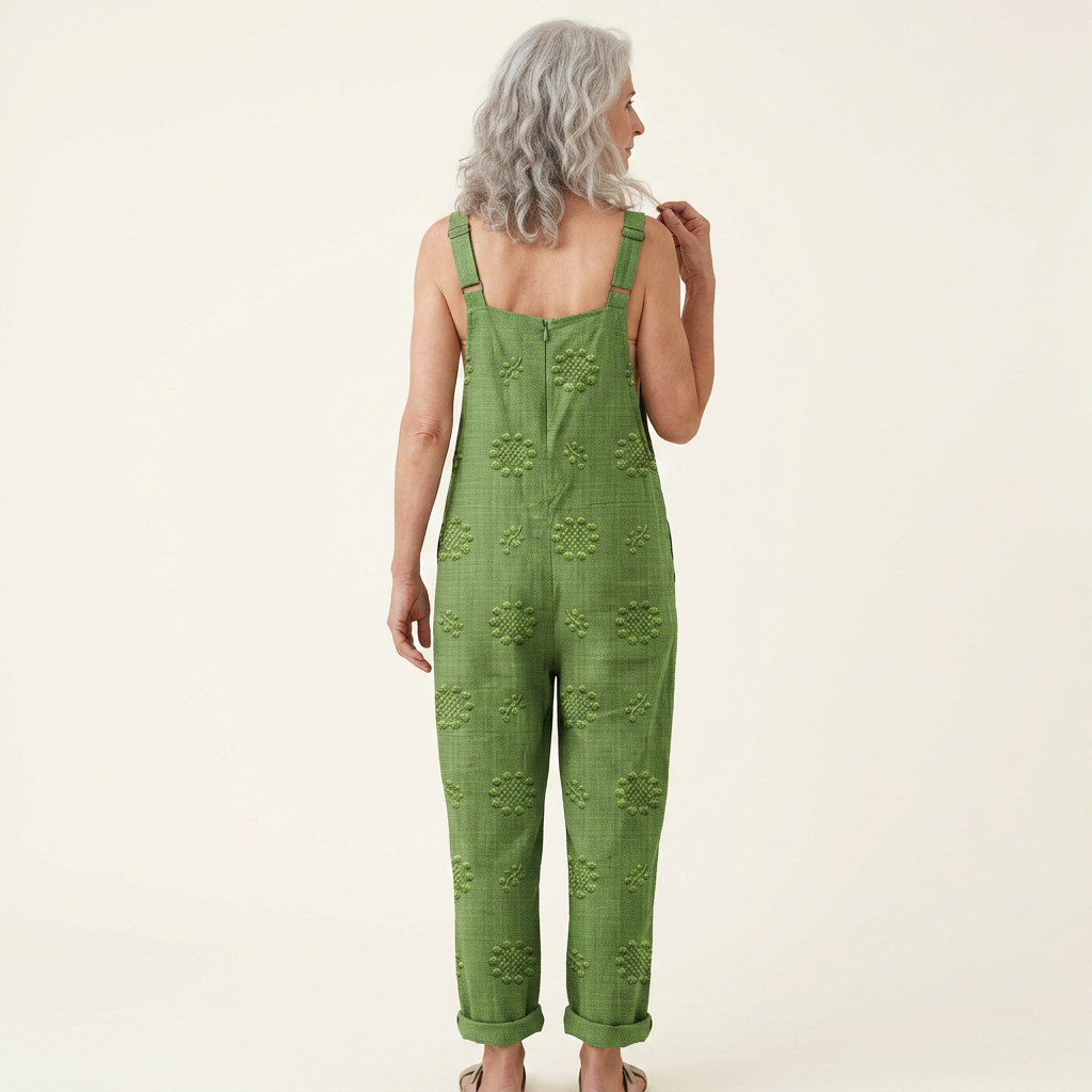 Eugenie - Natural Textured Green Overalls