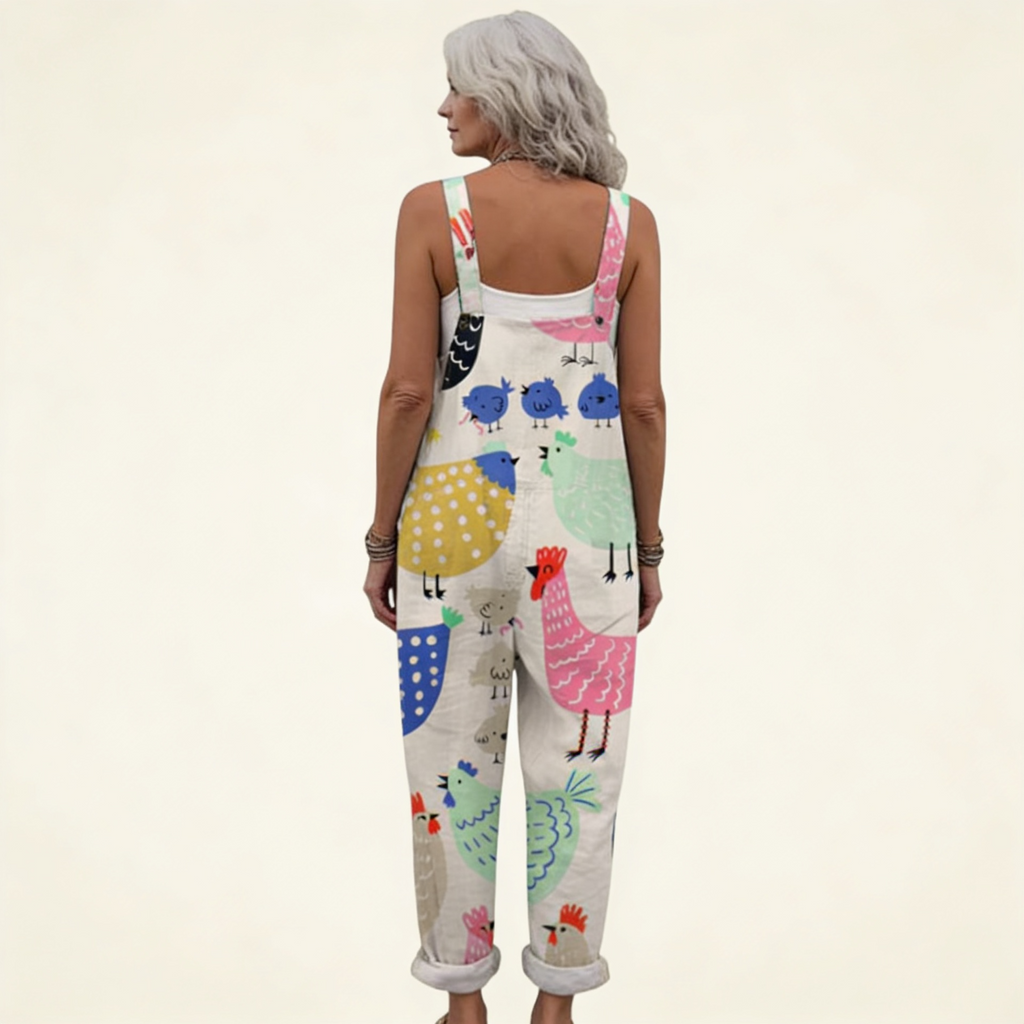 Marianne - Playful Pastel Print Overalls