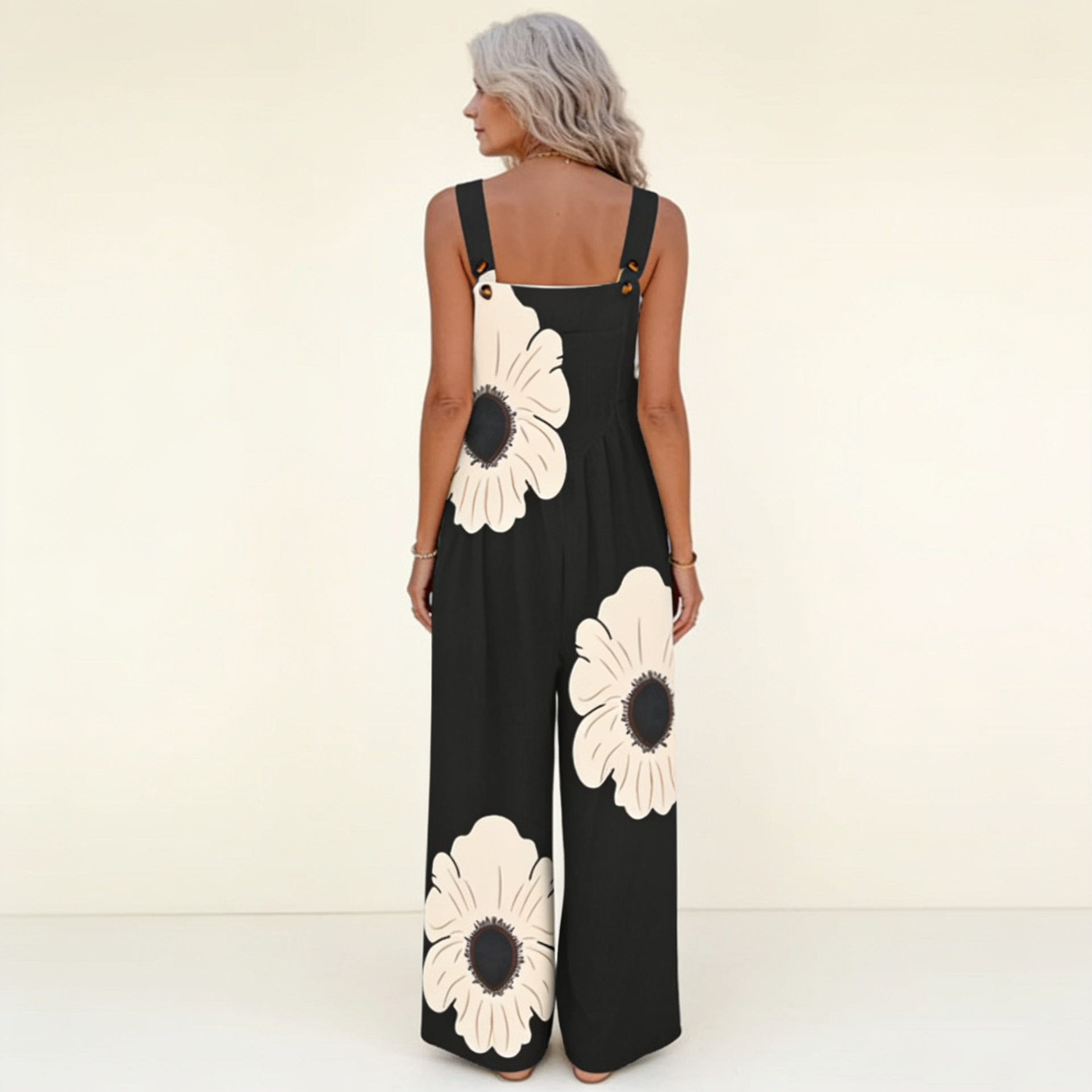 Amandine - Contrasting Floral Boho Overalls