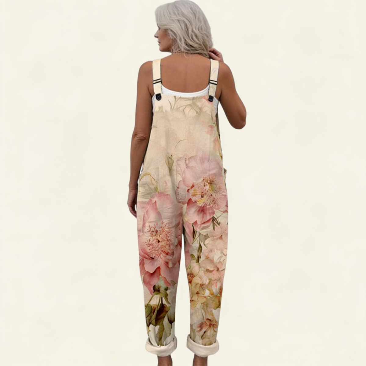 Elise - Pastel Floral Boho Overalls