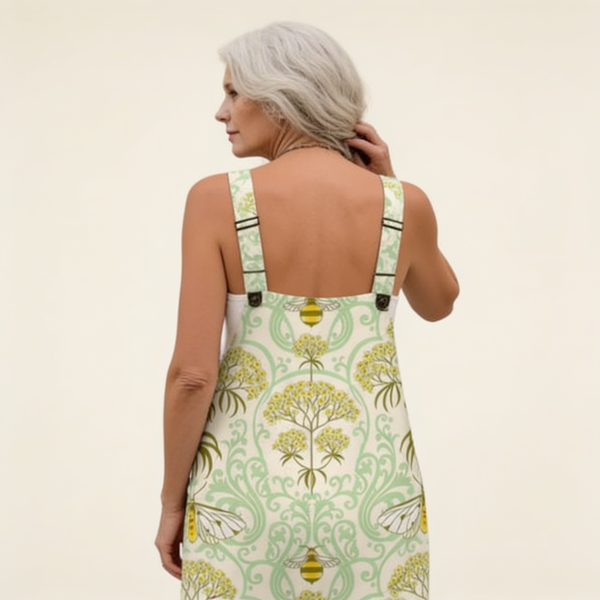 Jasmine - Sage Floral Scroll Print Overalls
