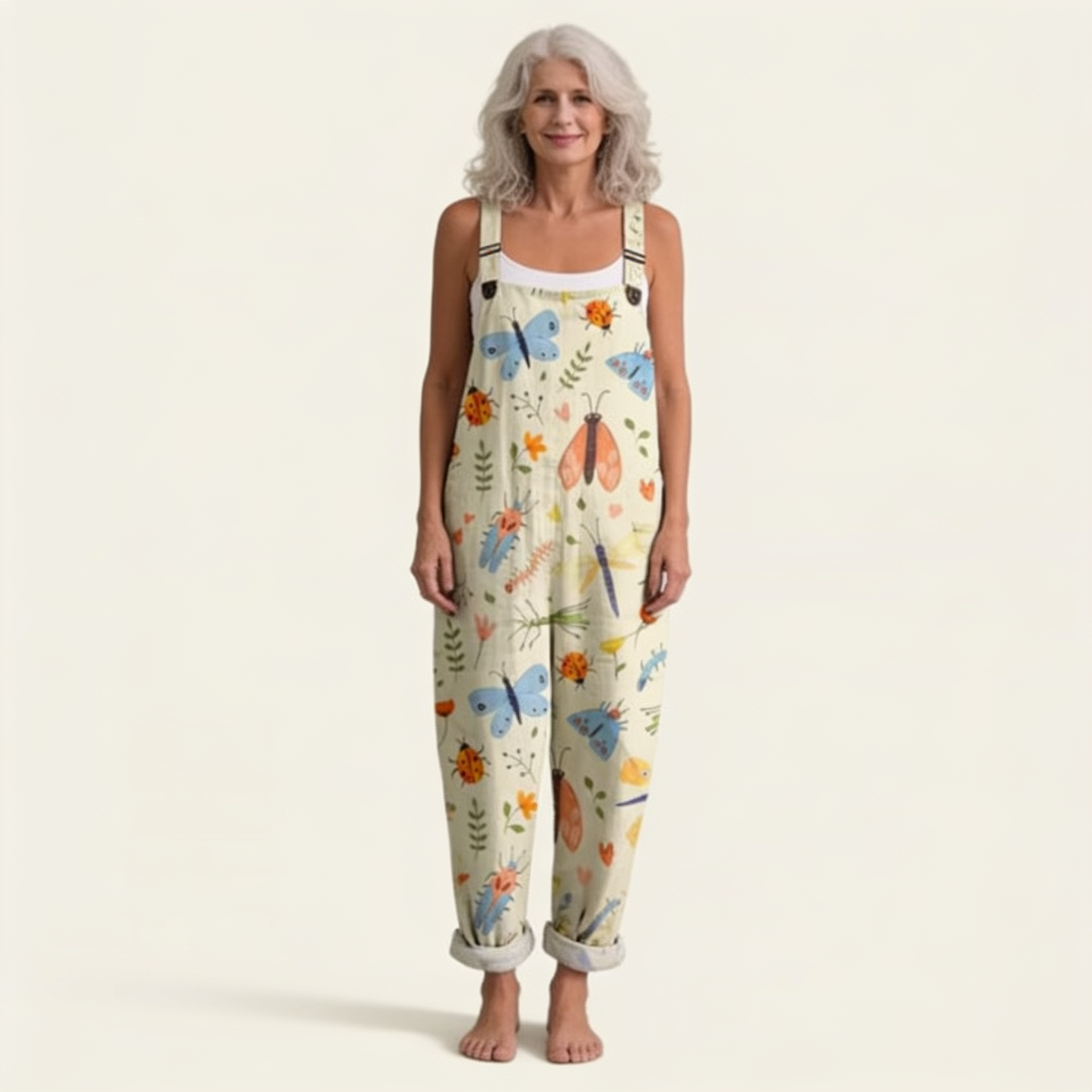 Melisande - Luminous Delicate Nature Print Overalls