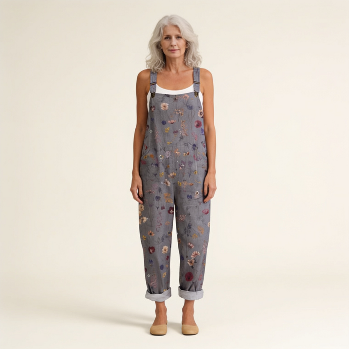 Elodie - Boho Floral Print Overalls