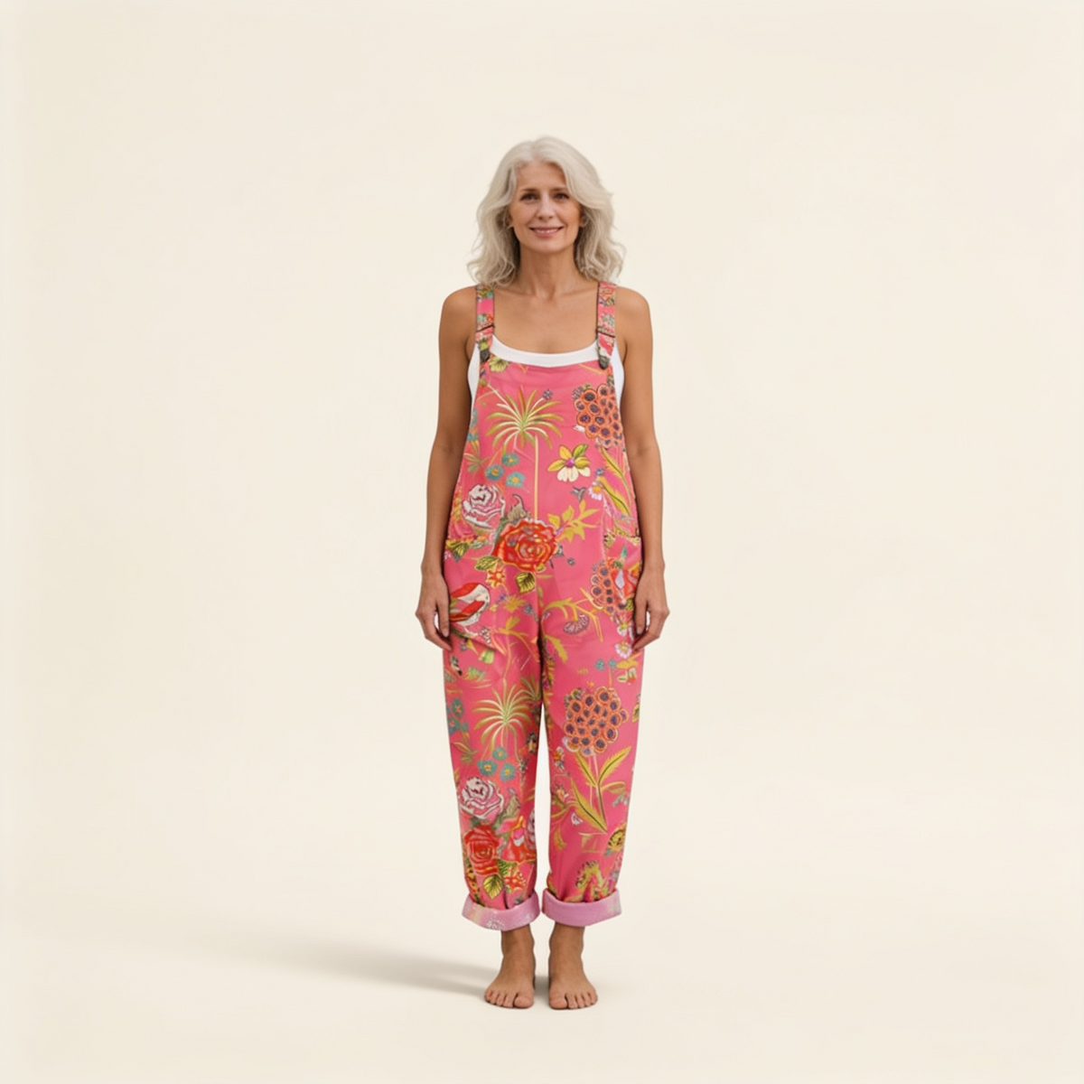 Isaline - Radiant Tropical Floral Overalls