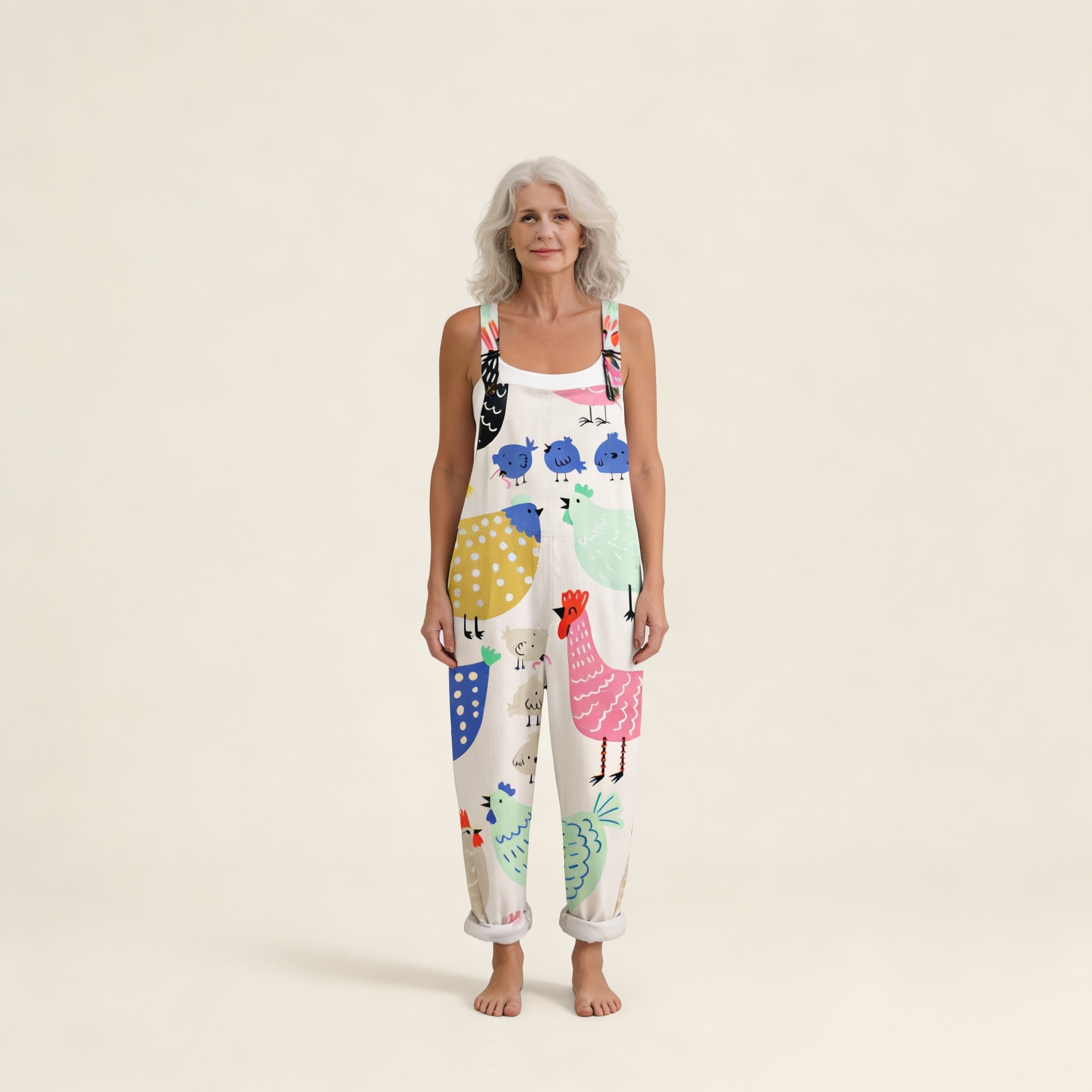 Marianne - Playful Pastel Print Overalls