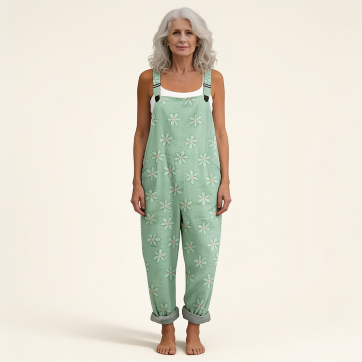 Clemence - Soft Pastel Floral Overalls