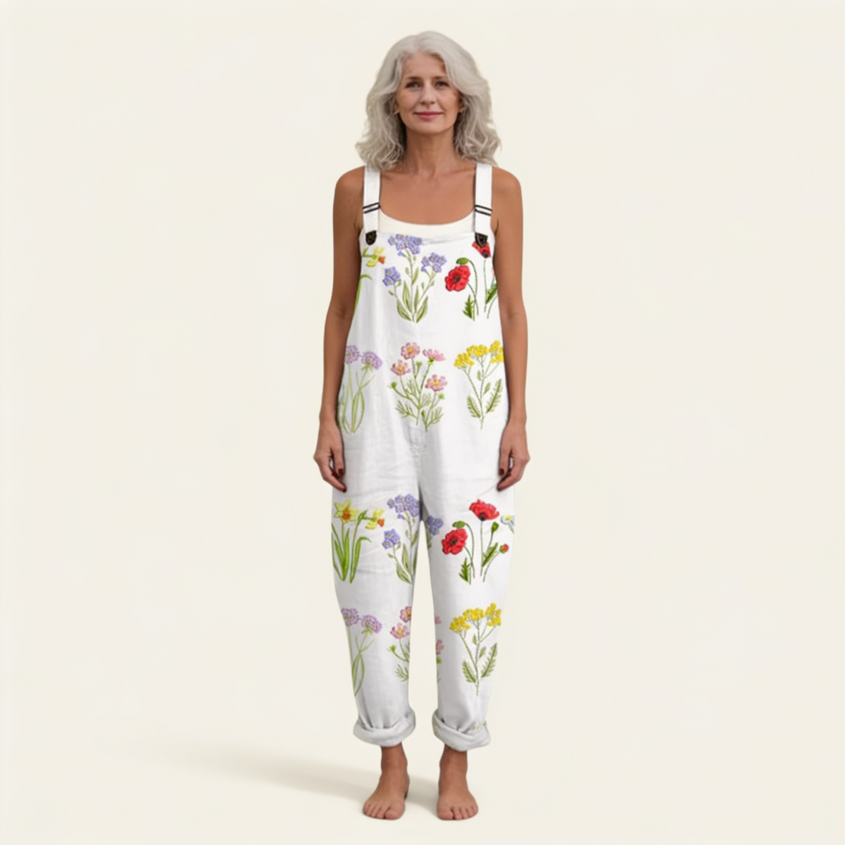 Clemence - Luminous Delicate Country Floral Overalls