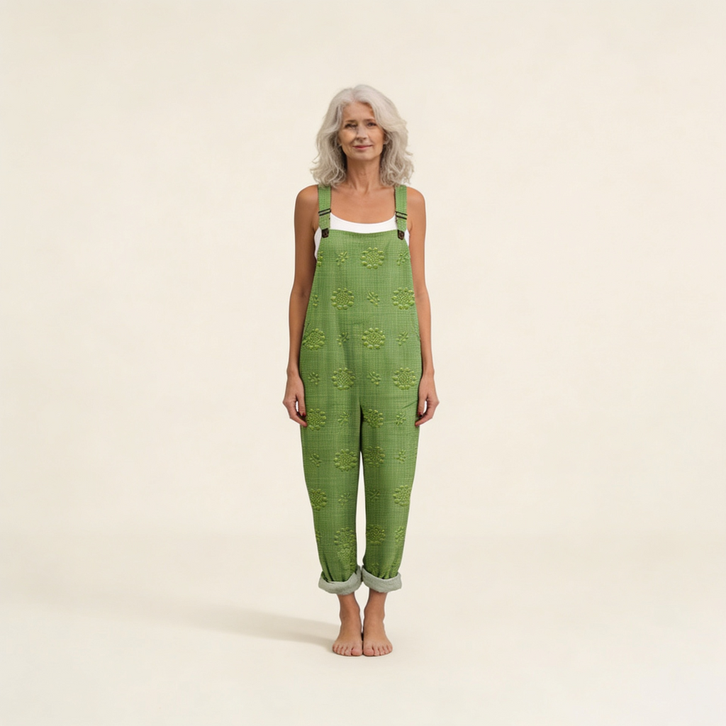 Eugenie - Natural Textured Green Overalls