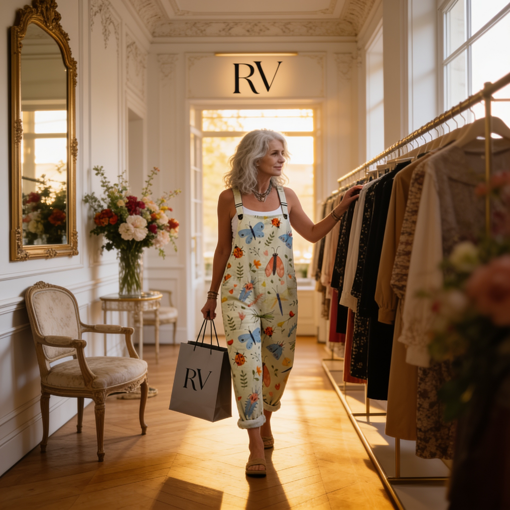 Melisande - Luminous Delicate Nature Print Overalls