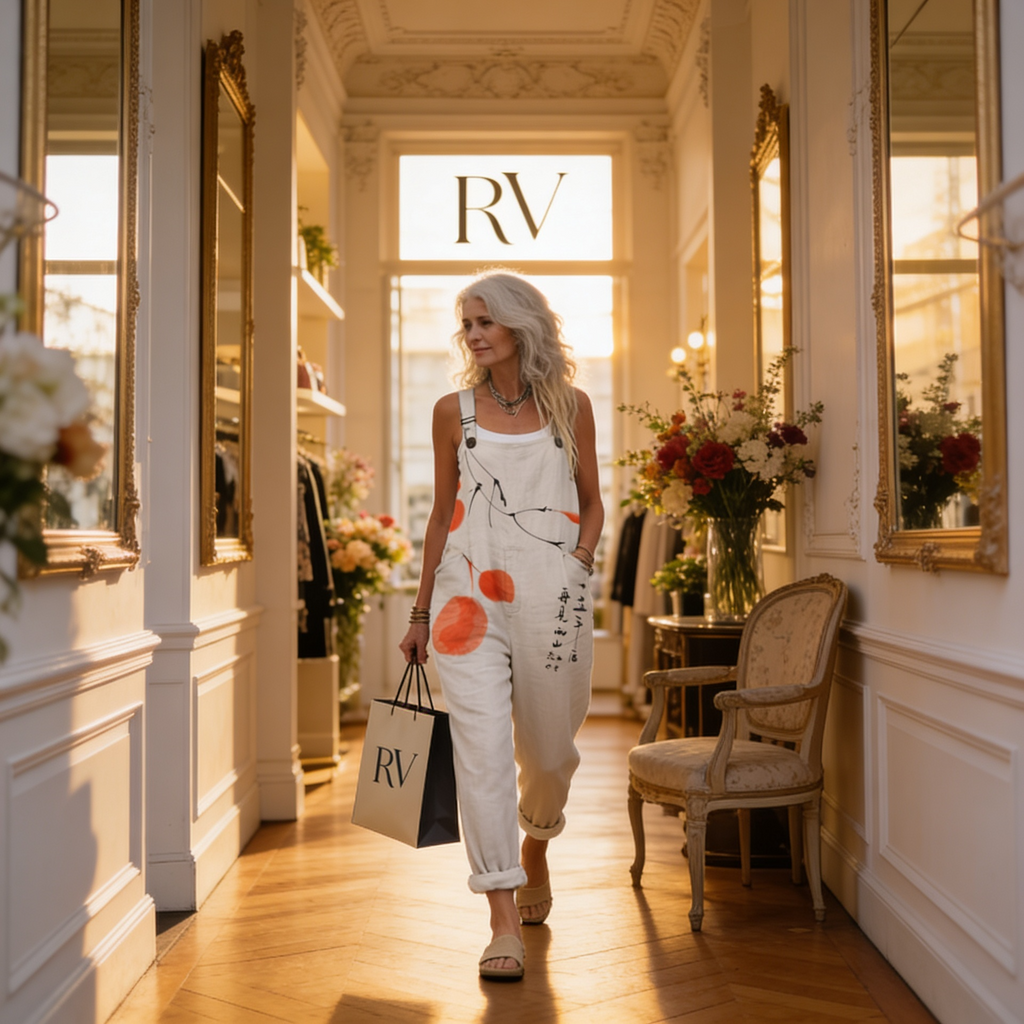 Elodie - Luminous Artistic Coral Touch Overalls
