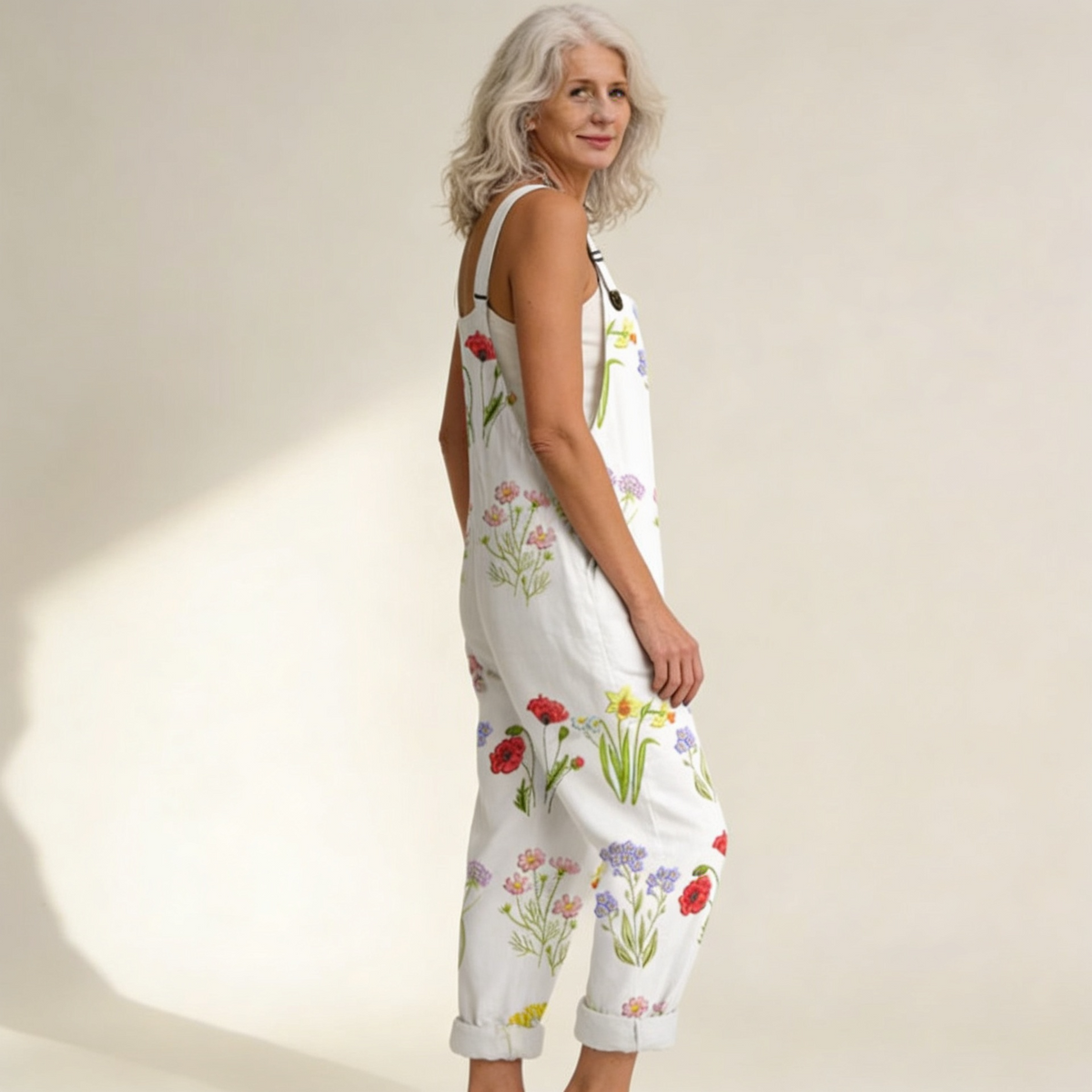 Elodie - Luminous Bohemian Wildflower Overalls