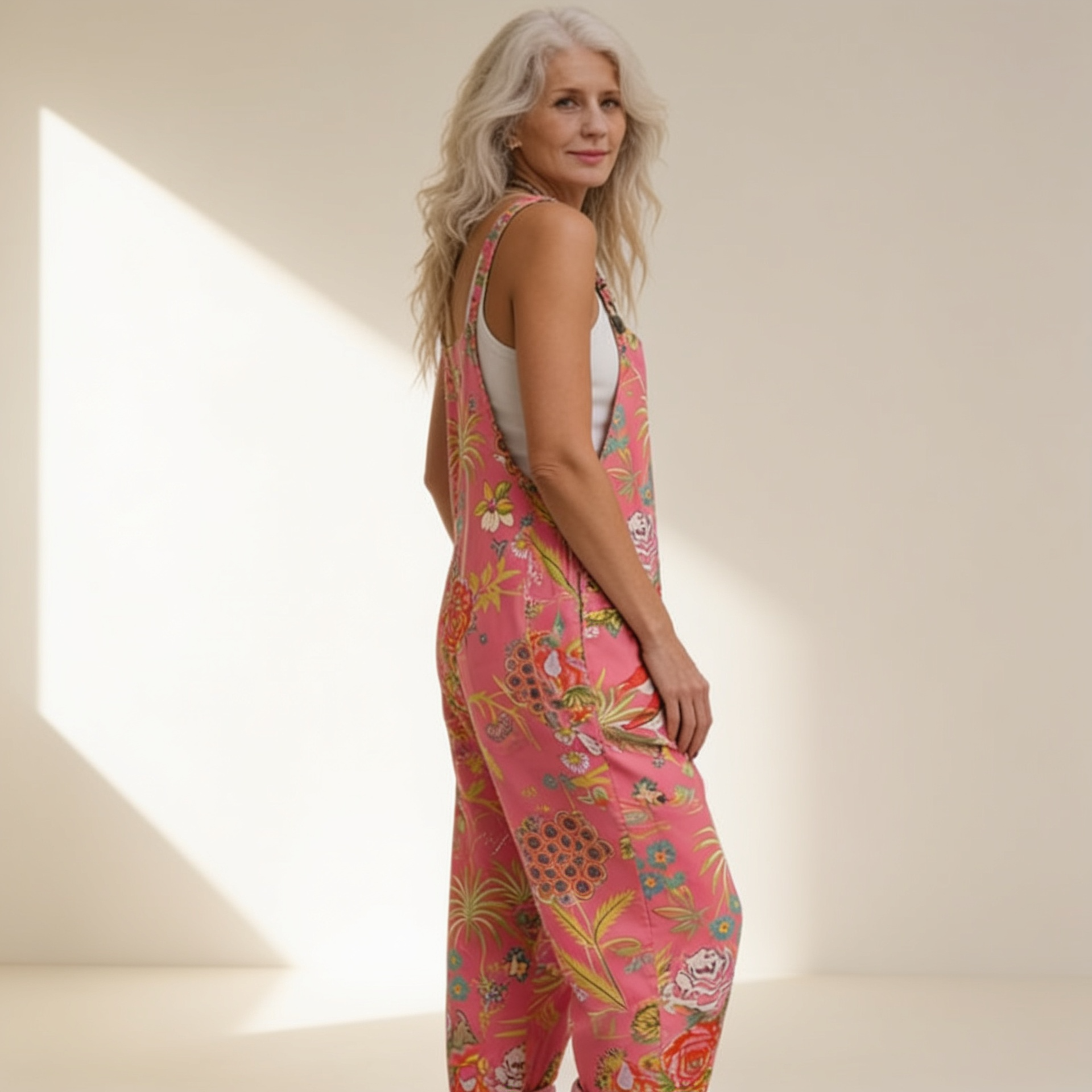 Isaline - Radiant Tropical Floral Overalls