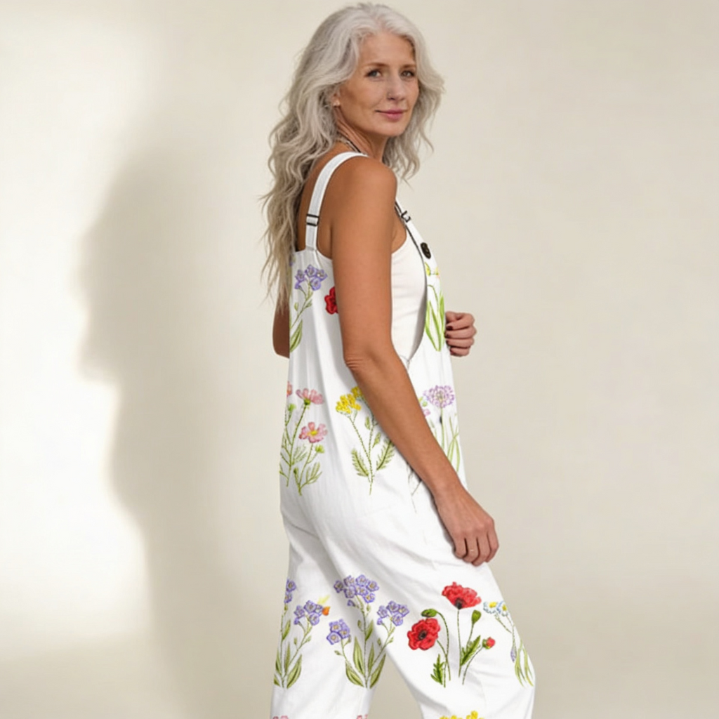 Clemence - Luminous Delicate Country Floral Overalls