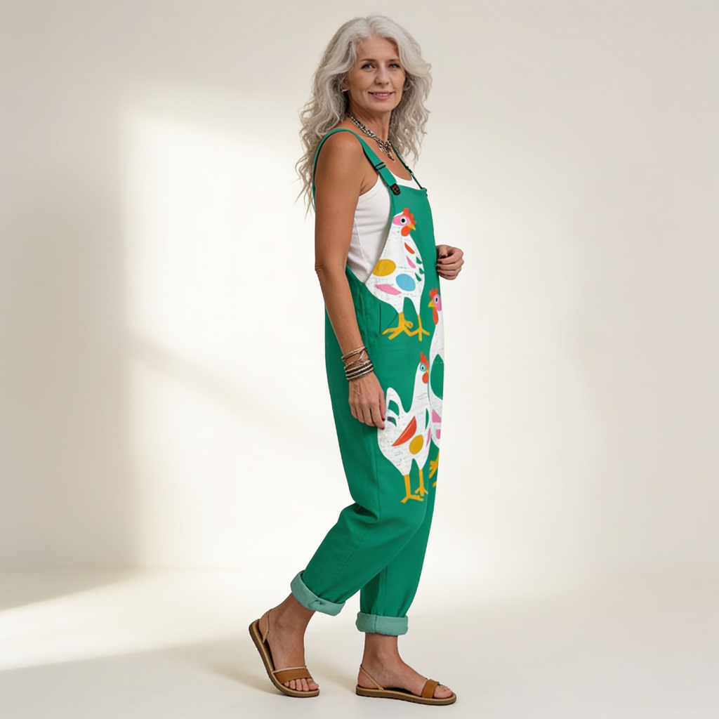 Apolline - Playful Luminous Meadow Green Overalls