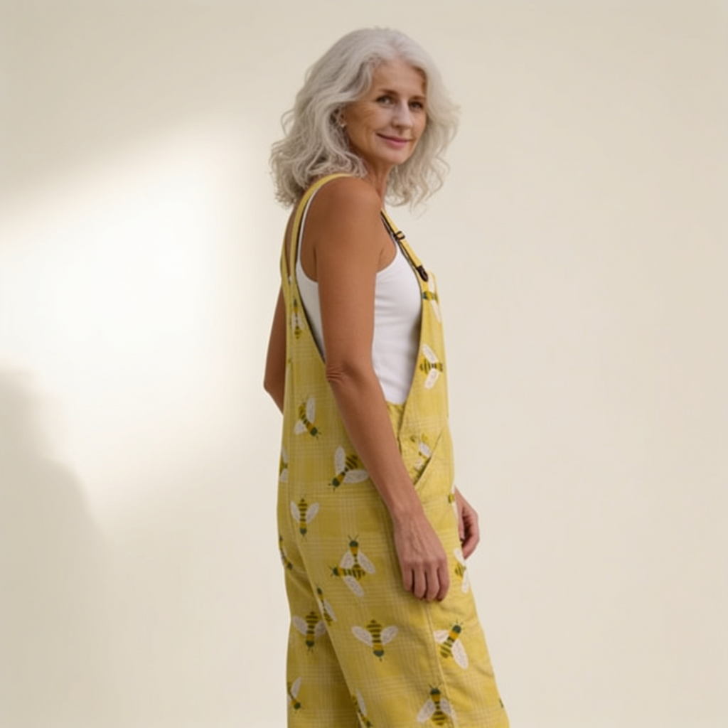 Elodie - Sunny Bee Print Overalls