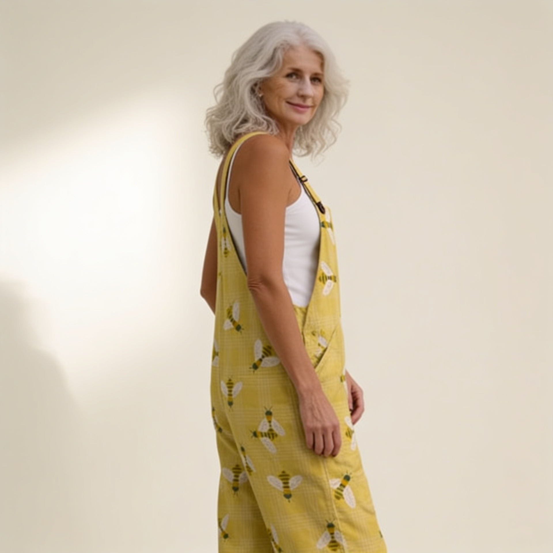 Elodie - Sunny Bee Print Overalls