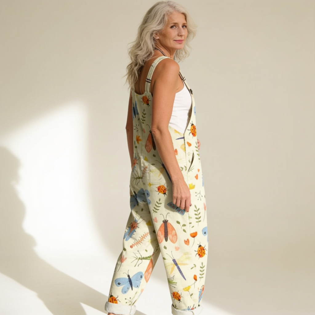 Melisande - Luminous Delicate Nature Print Overalls