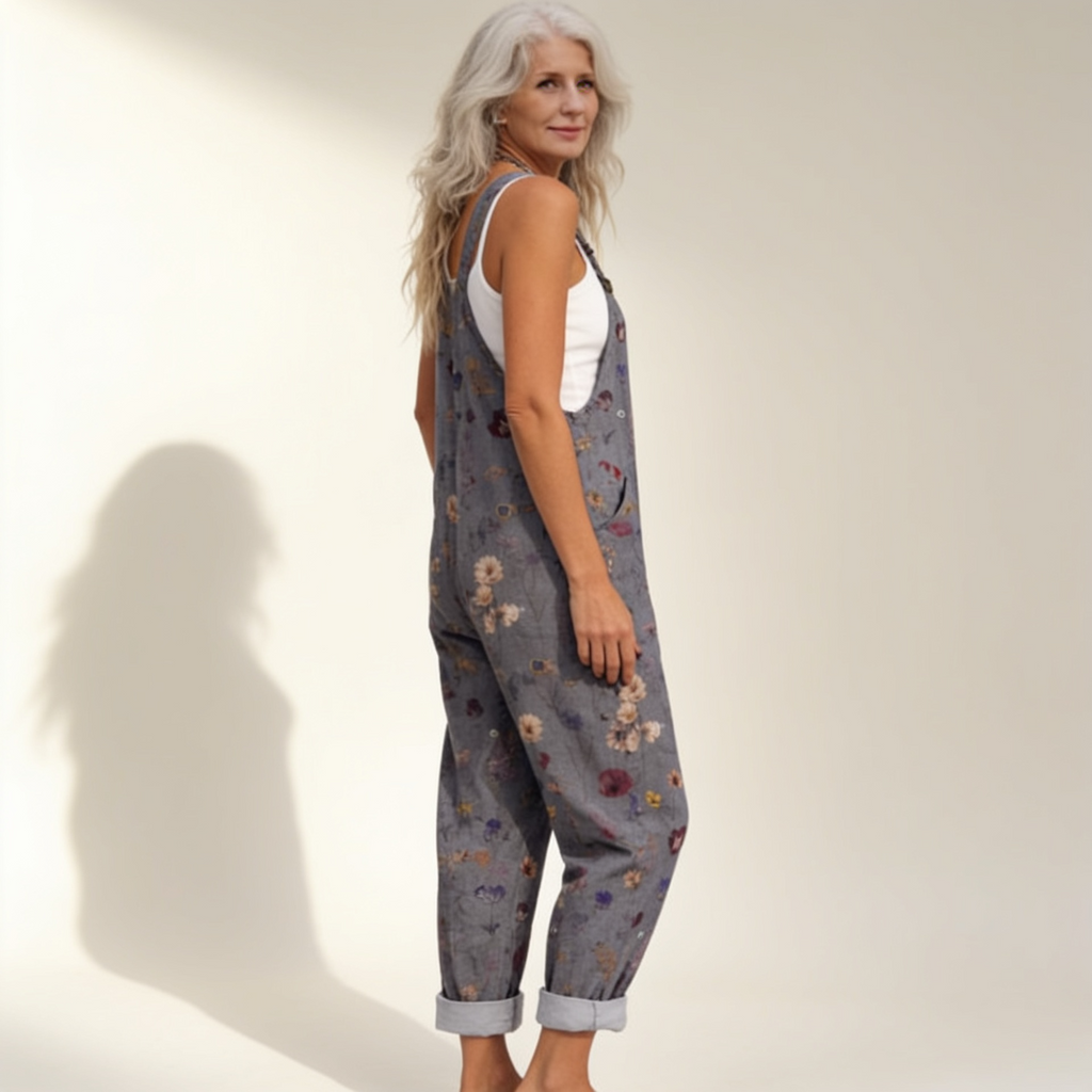 Elodie - Boho Floral Print Overalls