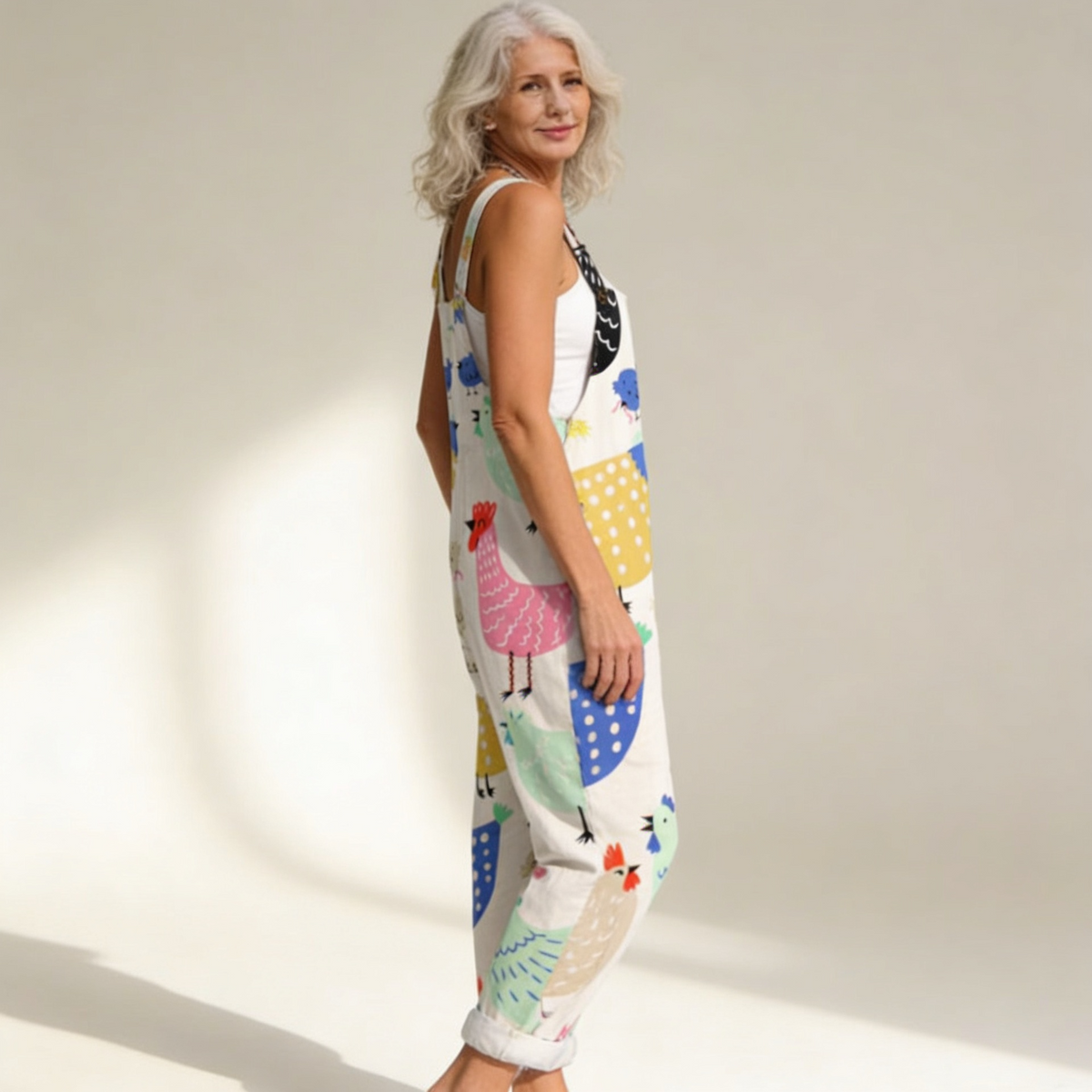 Marianne - Playful Pastel Print Overalls
