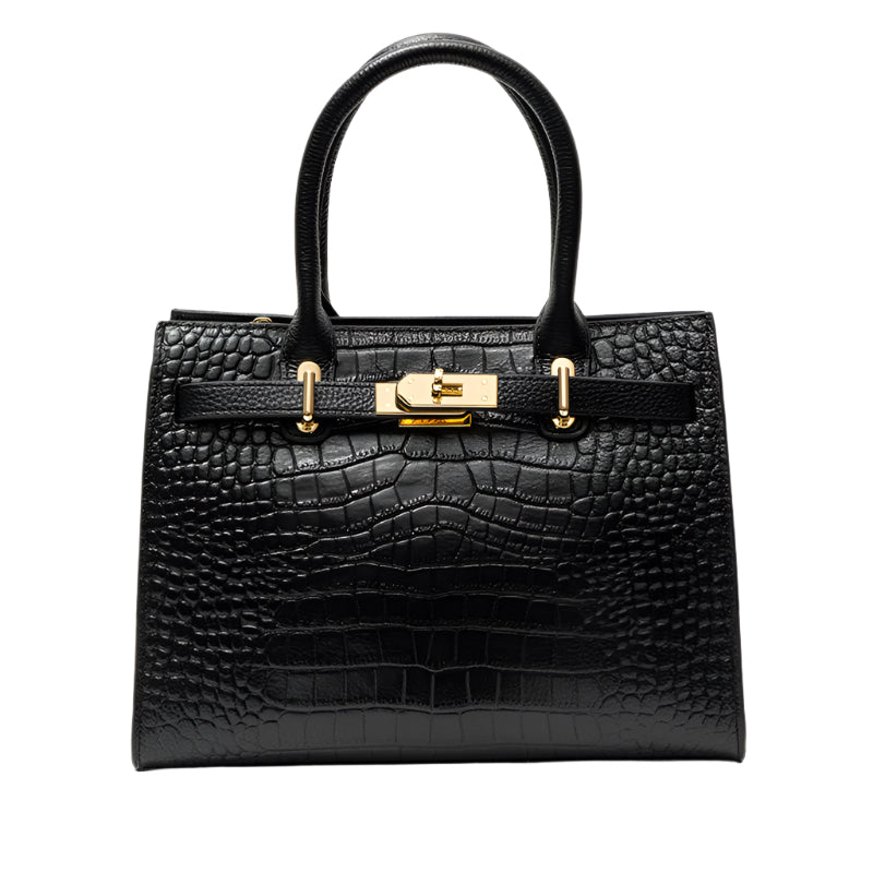 Lea paris inspired leather top handle handbag