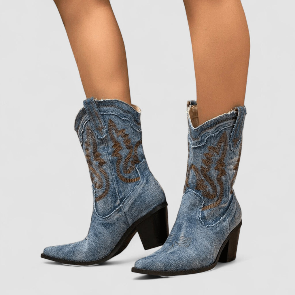 Amelie - Denim Ankle Boots