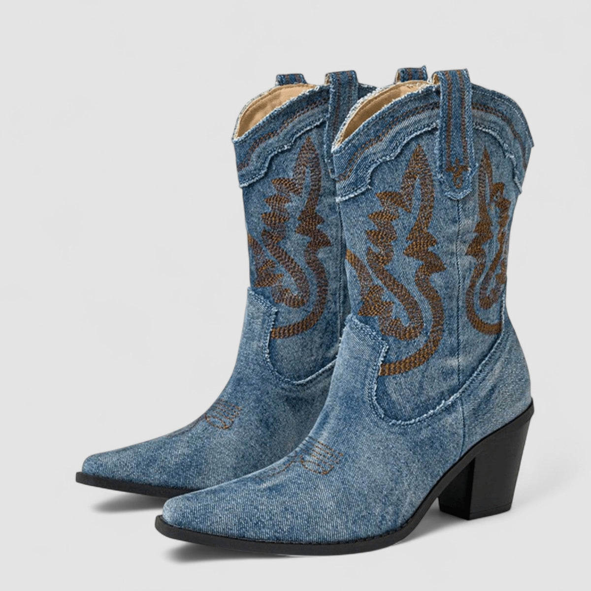Amelie - Denim Ankle Boots