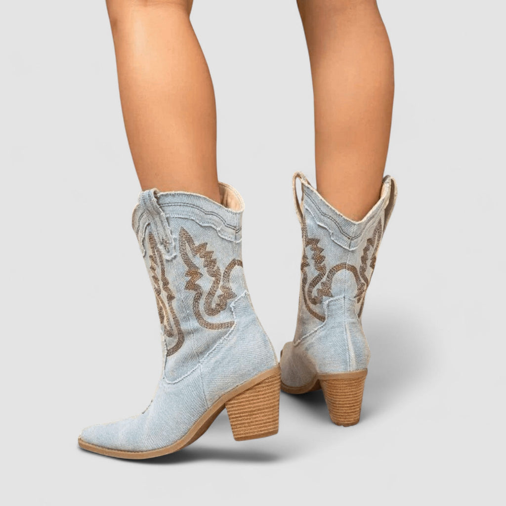 Amelie - Denim Ankle Boots