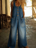 Lison - Vintage Washed Denim Dungarees