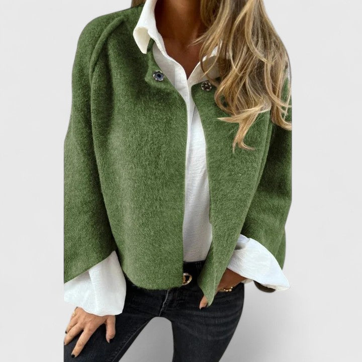 Valeryanne - Open-Front Drop-Shoulder Jacket