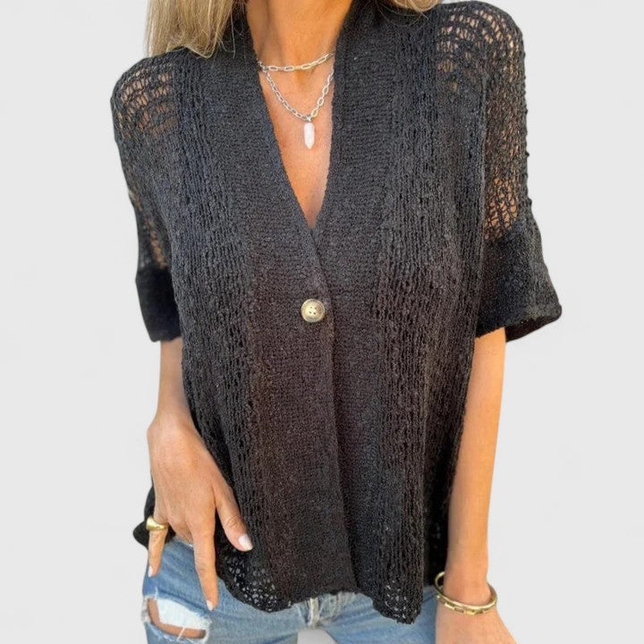 Nina - Elegant Open-Knit Shirt