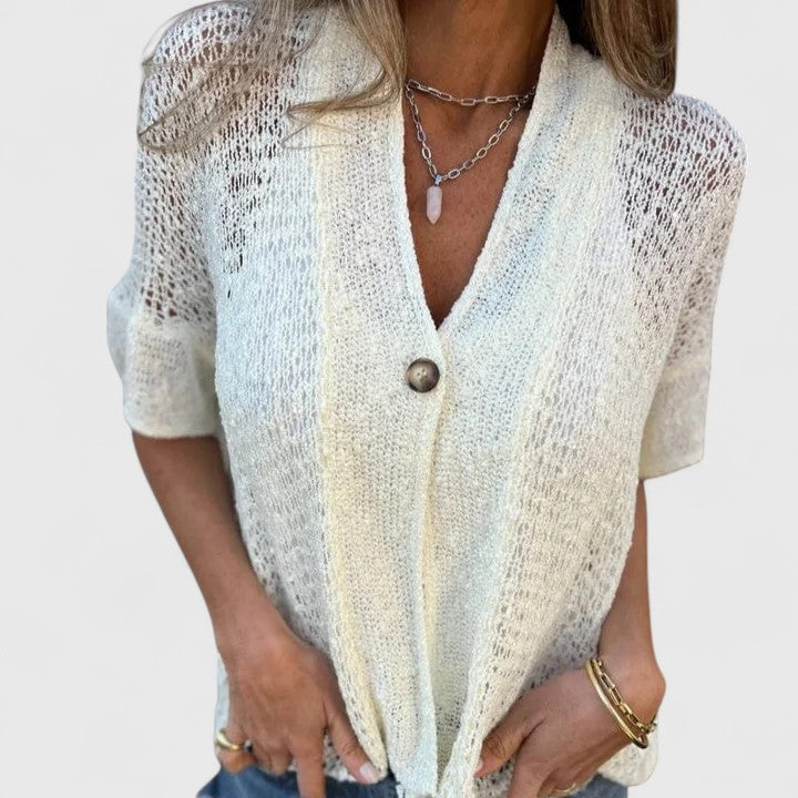 Nina elegant open knit shirt