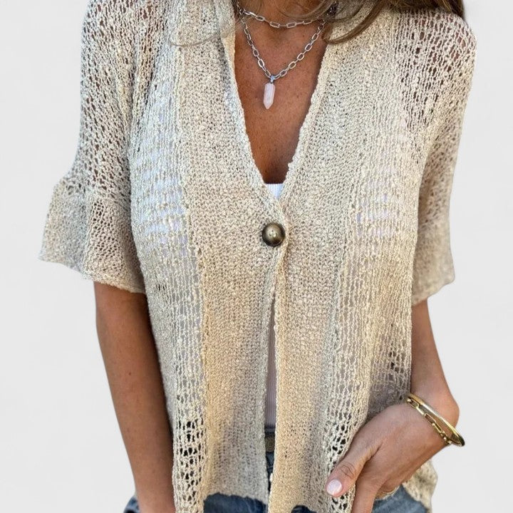 Nina - Elegant Open-Knit Shirt
