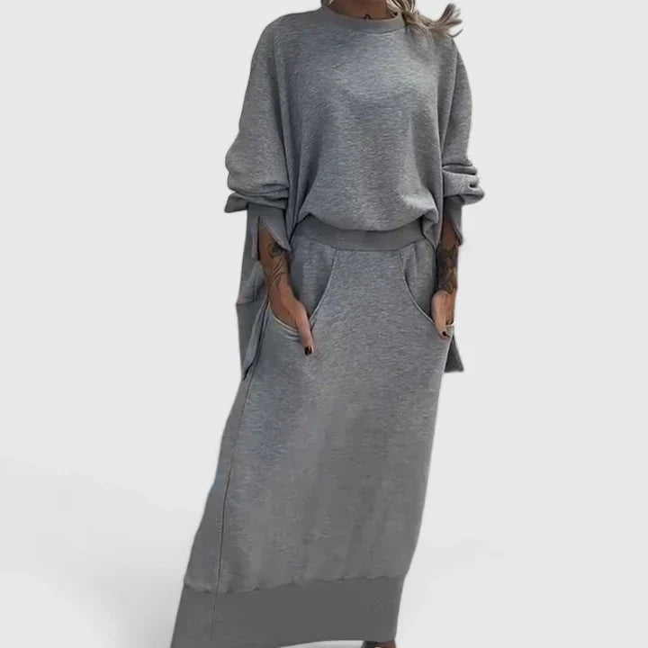 Olivanne - Elegant Two-Piece Skirt Set