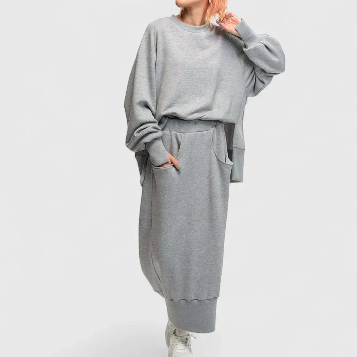 Olivanne - Elegant Two-Piece Skirt Set