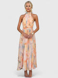 Valerie - Halter Neck Fluid Midi Dress