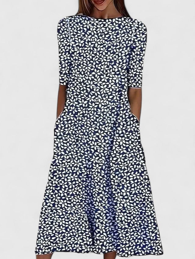 Karina - Sophisticated Floral Midi Dress